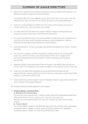 Summary of League Directives